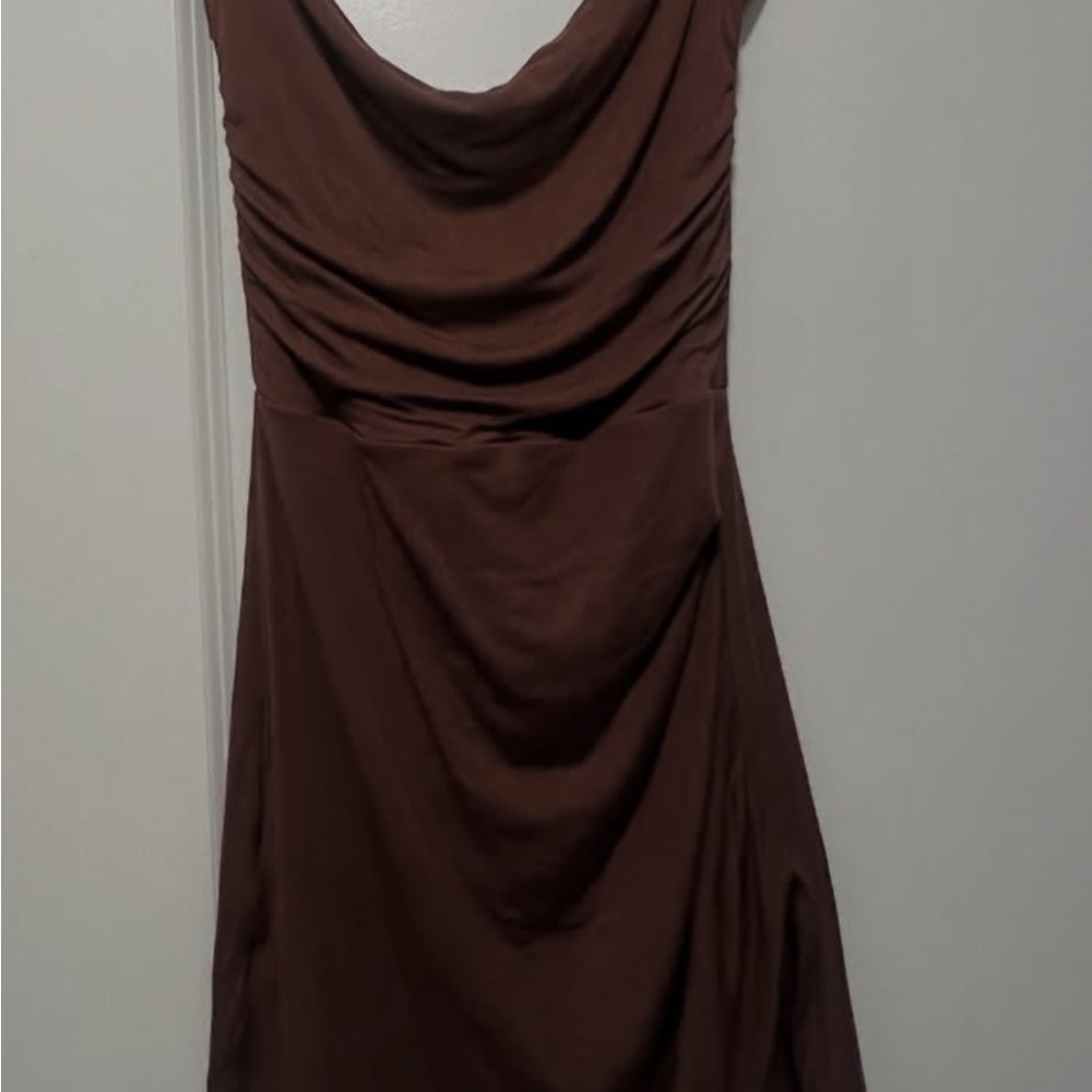 Chic Backless Brown Dress